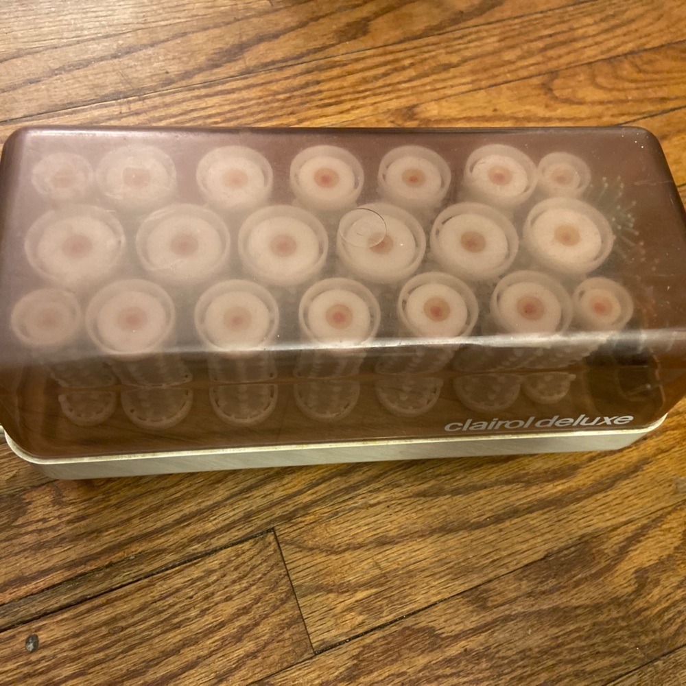 Vintage 1978 Clairol Deluxe Instant Hairsetter 20 Hot Rollers w/Clips TESTED